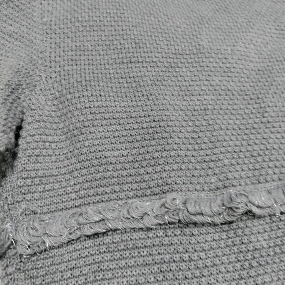 INC International Concepts Gray Silver Speckles Fringe Trim Knit Cardigan XL - Picture 8 of 12